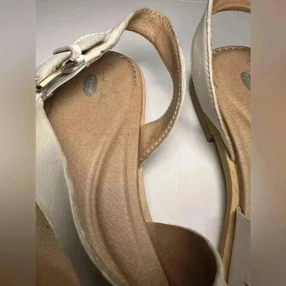 Dr. scholl’s sling back leather strappy sandal ruched square toe cushion 8,5 - Picture 7 of 9